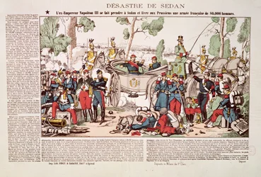 Napoleon III. (1808-73) kommt in Sedan an und kapituliert mit 80.000 französischen Soldaten vor der preußischen Armee, 1. September 1870
